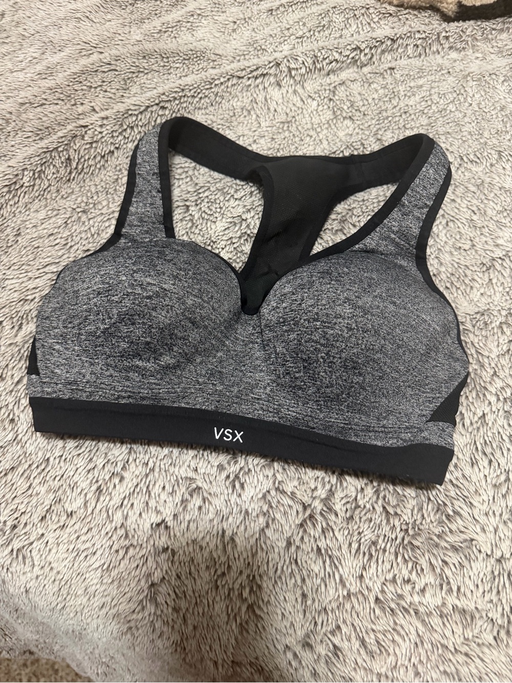 VSX Heather Gray Racerback Sports Bra - Gray
